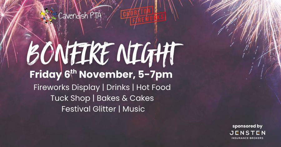 Cavendish PTA Bonfire Night (bonfire, fireworks, live music)