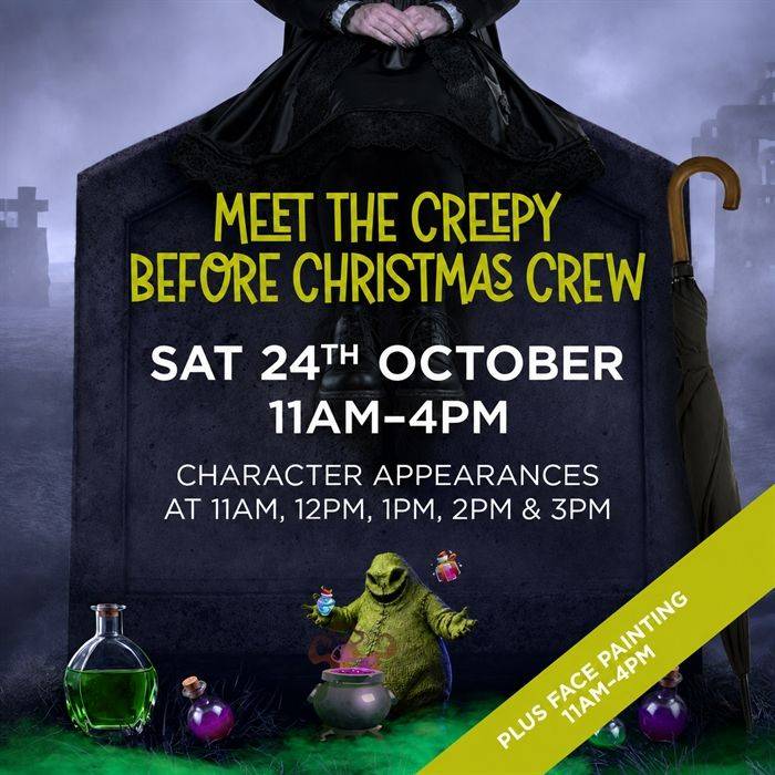 Meet Jack Skellington, Sally and Oogie Boogie (free face painting)