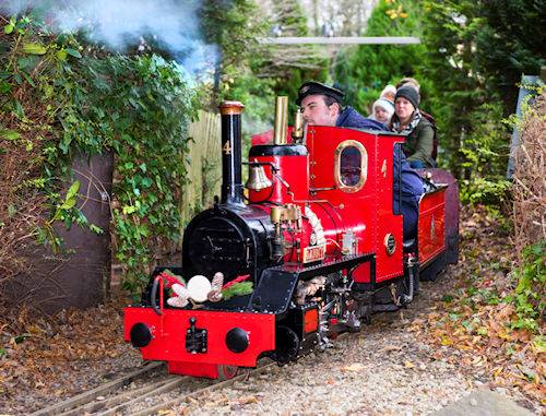 Christmas at the Dragon Miniature Railway (Father Christmas grotto and decorated train circuit, Romiley and Marple Lions)