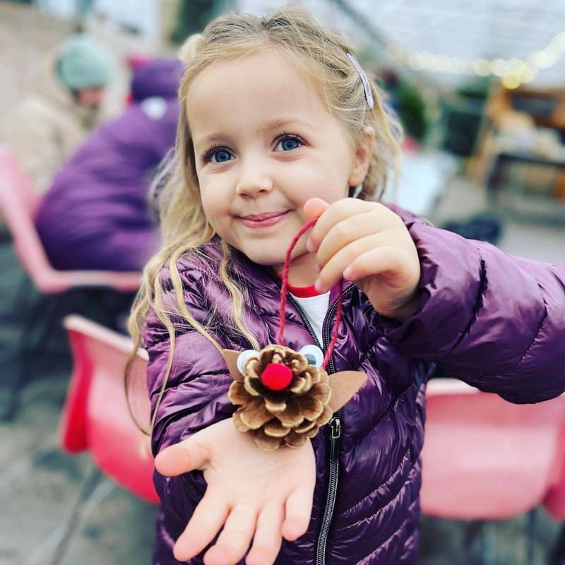 Festive Junior Farmers at Kenyon Hall Farm (indoor tree forest, tractor ride, craft)