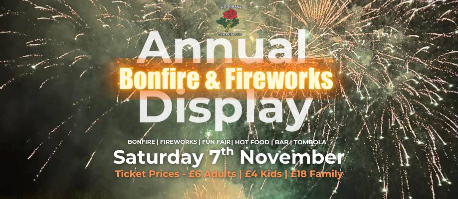 Woodbank Cricket Club Bonfire and Firework Display