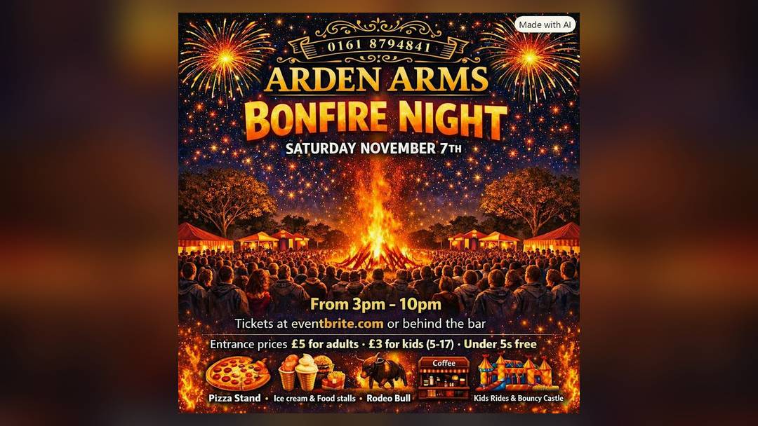 Arden Arms bonfire and fireworks