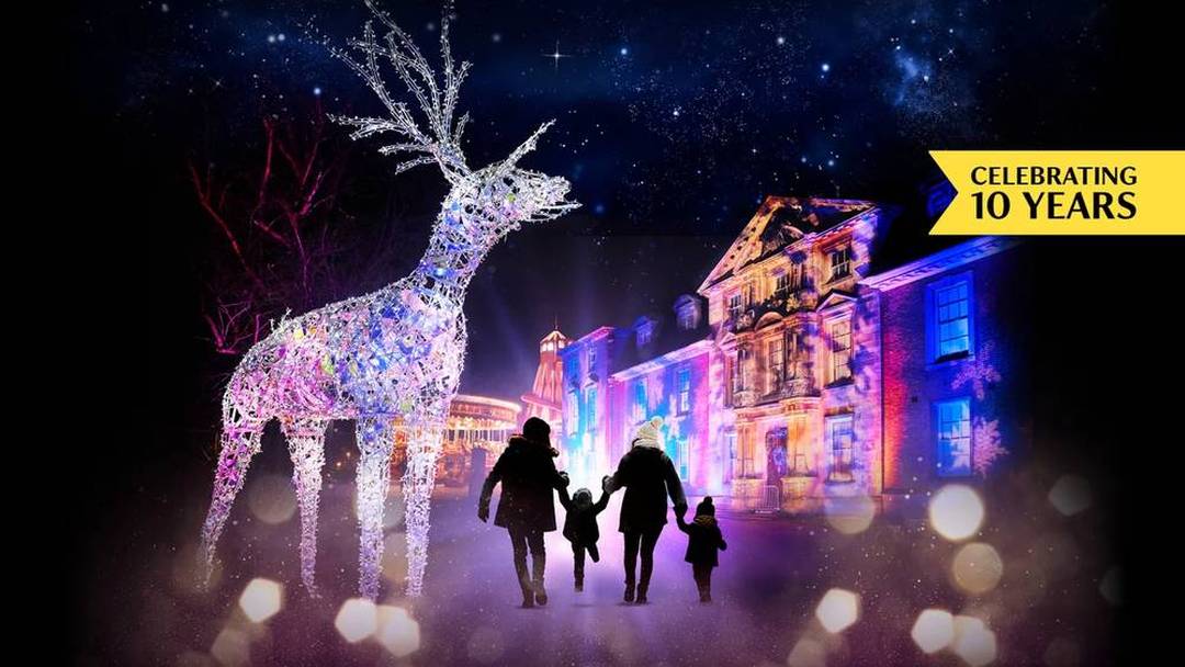 Christmas at Dunham Massey light trail (with Father Christmas along the way)