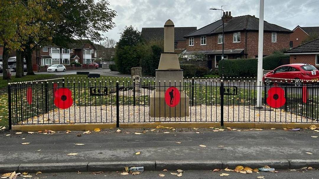 Partington Remembrance Sunday service at the Cenotaph