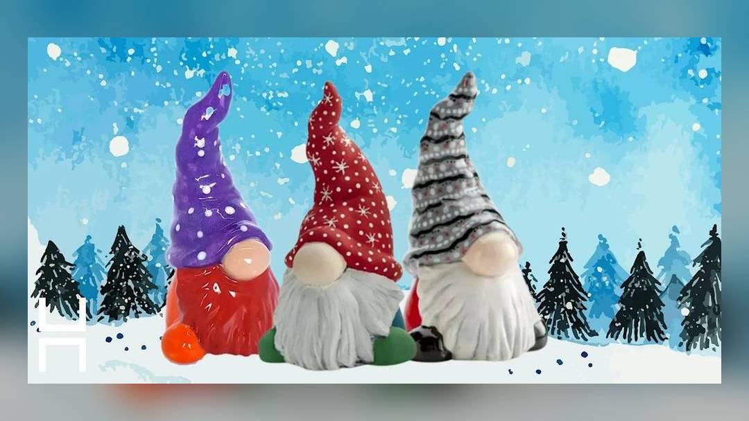 Pottery painting: Christmas gnomes at Hazlehurst Studios