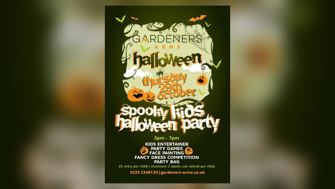 Spooky Kids Halloween Party at the Gardeners Arms