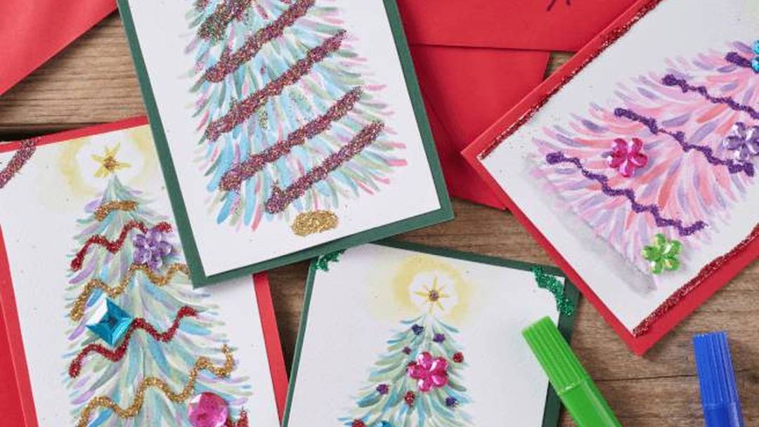 Watercolour Christmas cards (kids' workshop)