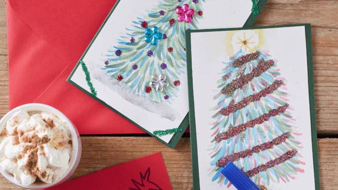 Watercolour Christmas cards (kids' workshop)
