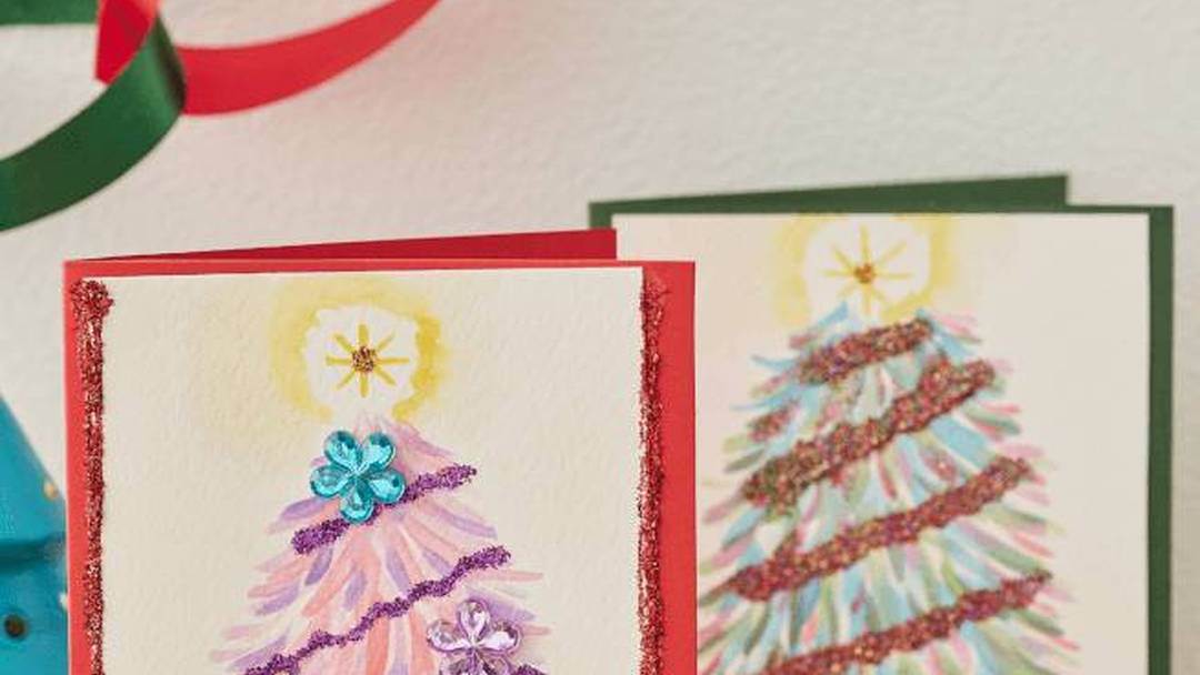 Watercolour Christmas cards (kids' workshop)